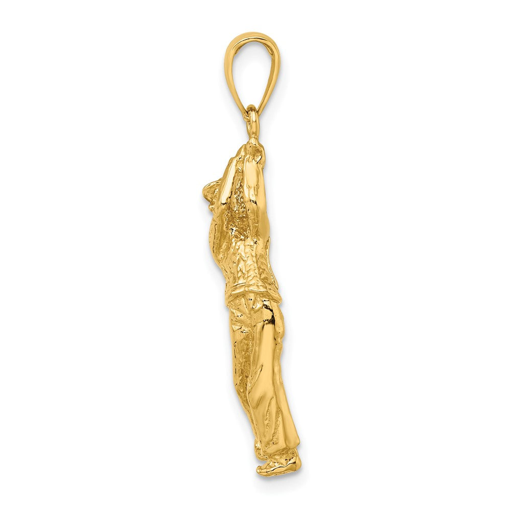 10K Gelbgold Golf Bag mit Clubs Charm