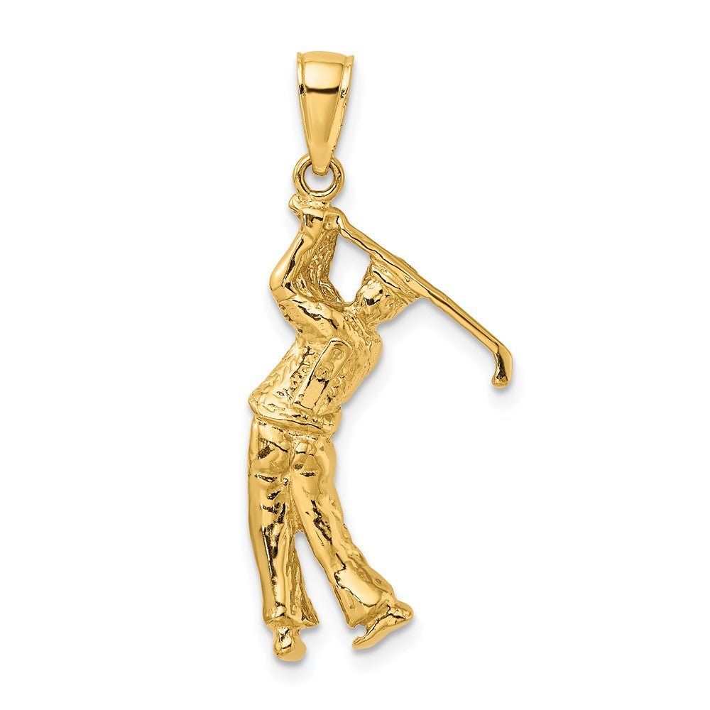 10K Gelbgold Golf Bag mit Clubs Charm