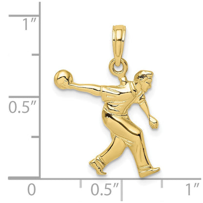 10K Gelbgold Male Bowling Charm