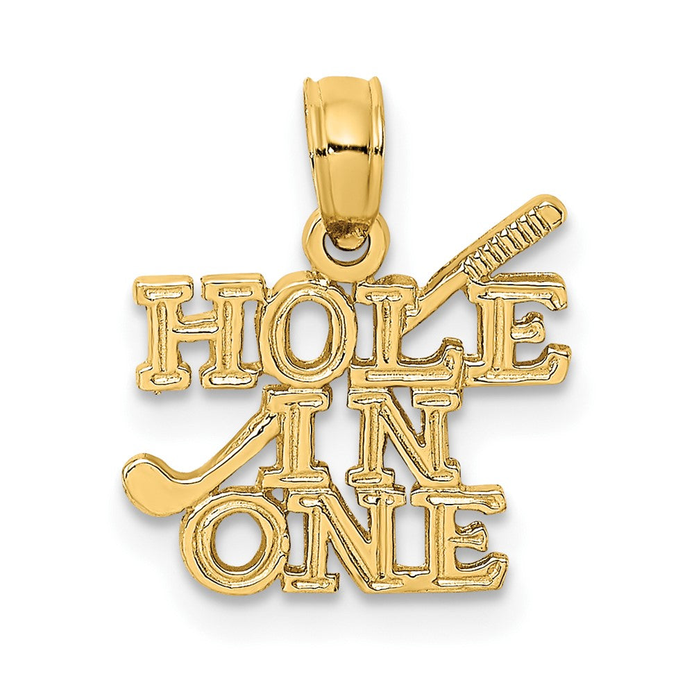 10K Gelbgold 10K Hole in Ein mit Golf Club Charm