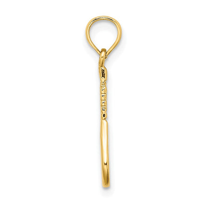 10K Gelbgold 10K Tennis Schläger Anhänger
