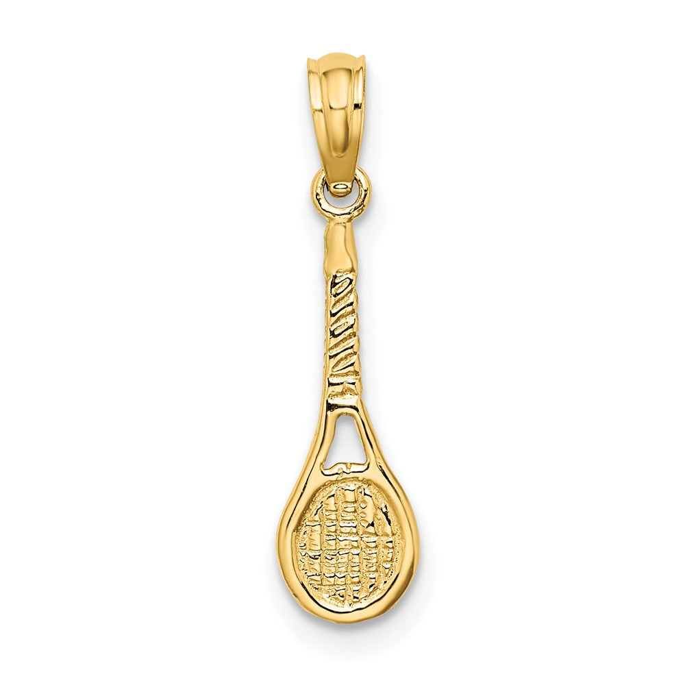 10K Gelbgold 10K Tennis Schläger Anhänger