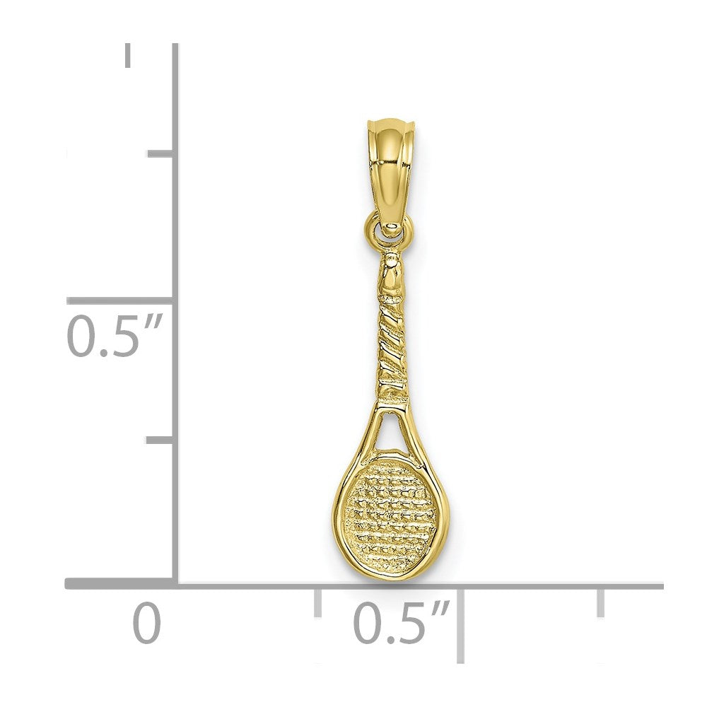 10K Gelbgold 10K Tennis Schläger Anhänger