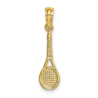 10K Gelbgold 10K Tennis Schläger Anhänger