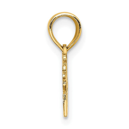 10K Gelbgold 10K Tennis Bum mit Schläger Charm