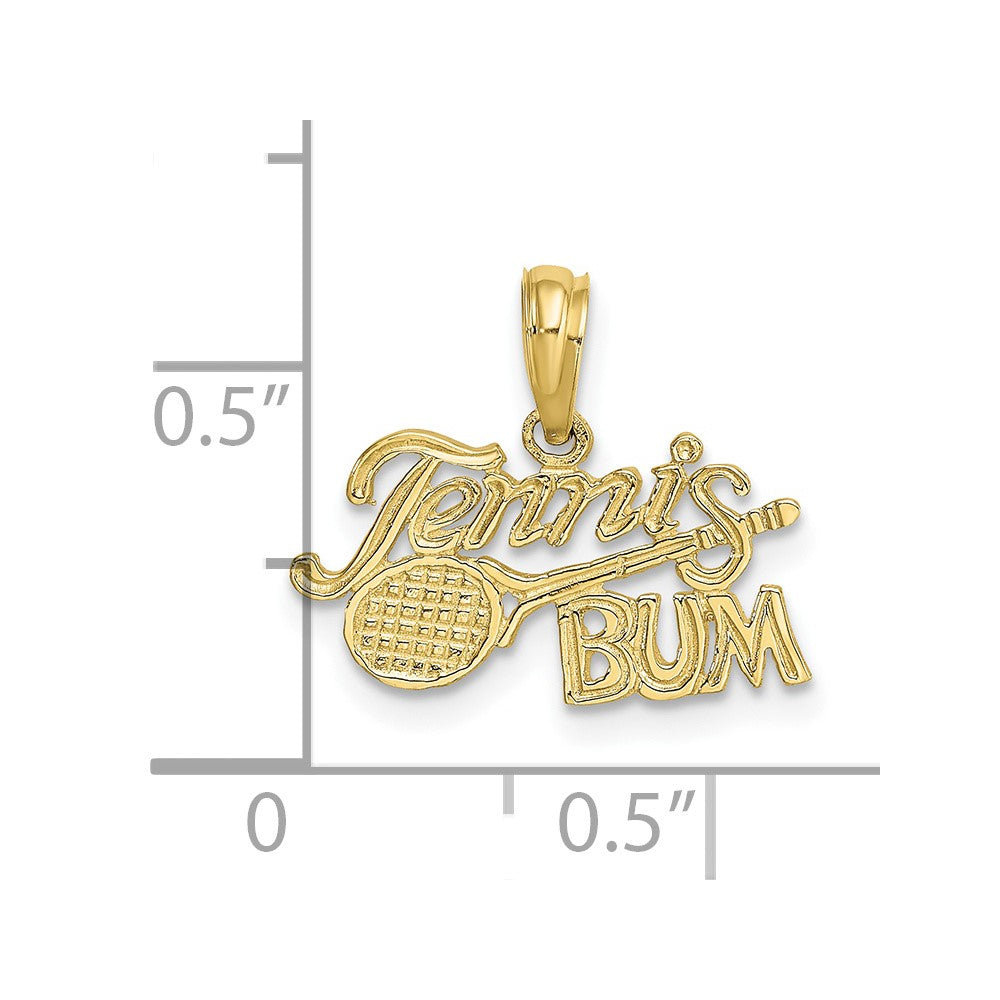 10K Gelbgold 10K Tennis Bum mit Schläger Charm