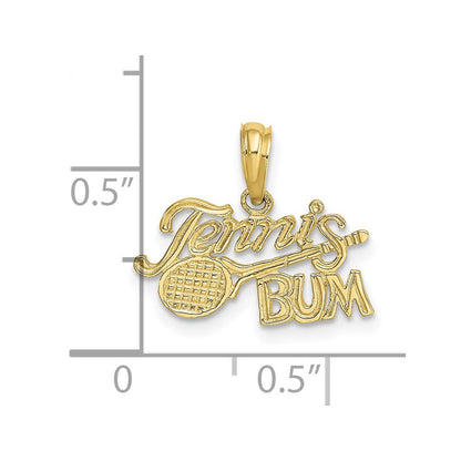 10K Gelbgold 10K Tennis Bum mit Schläger Charm