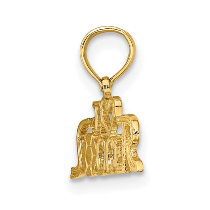 10K Gelbgold 10K I Herz Fußball Charm