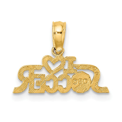 10K Gelbgold 10K I Herz Fußball Charm