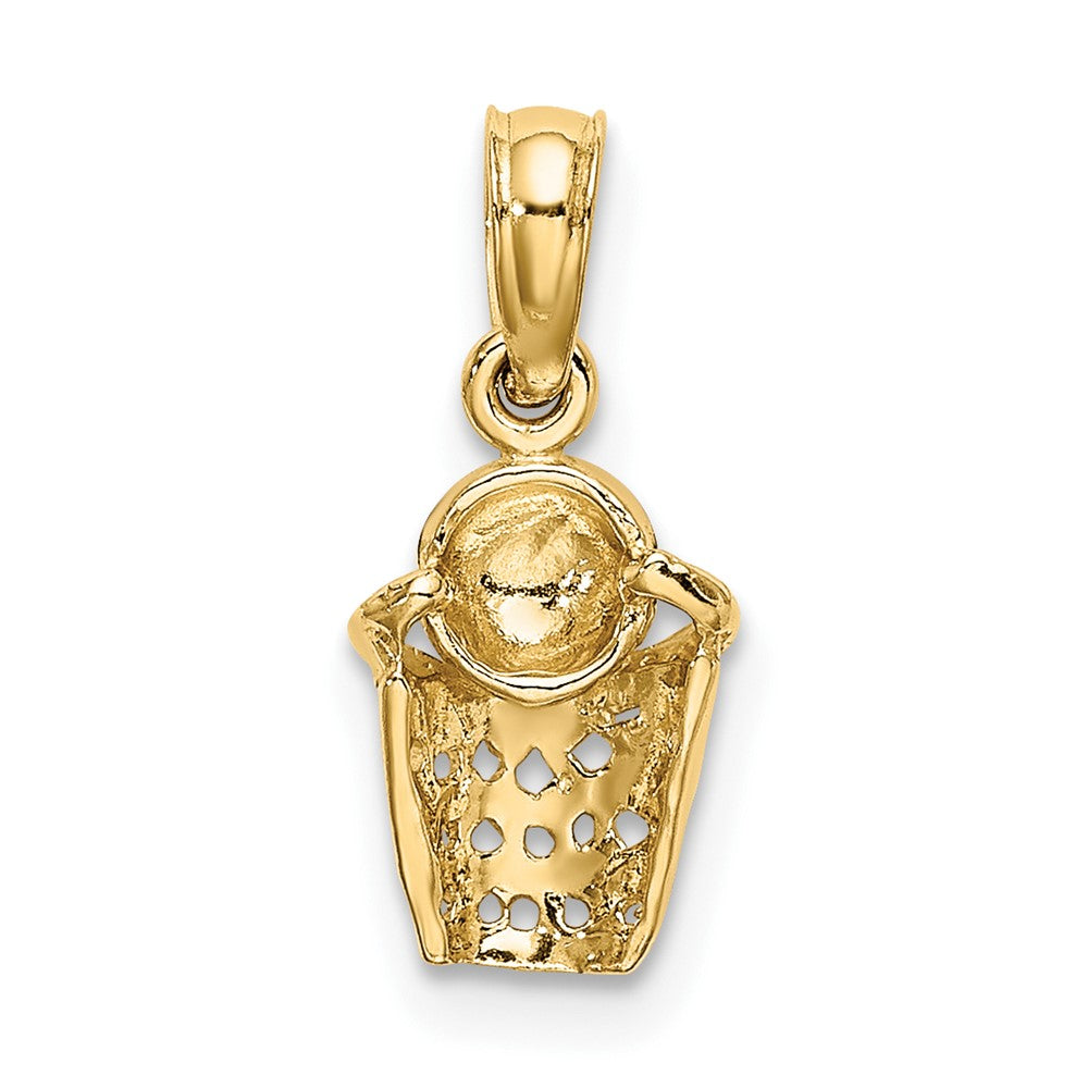 10K Gelbgold Basketball mit Net Charm