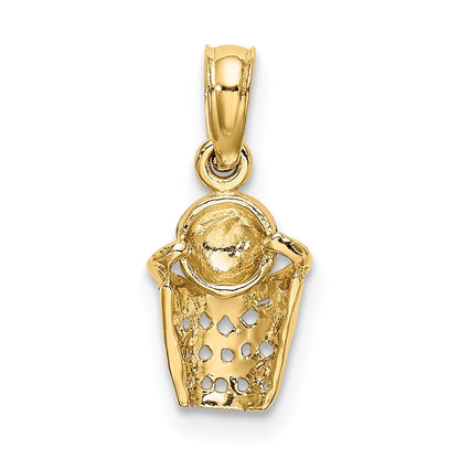 10K Gelbgold Basketball mit Net Charm