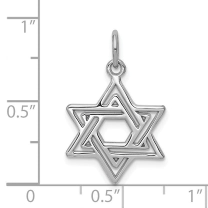10K Weißgold Jewish Stern Charm