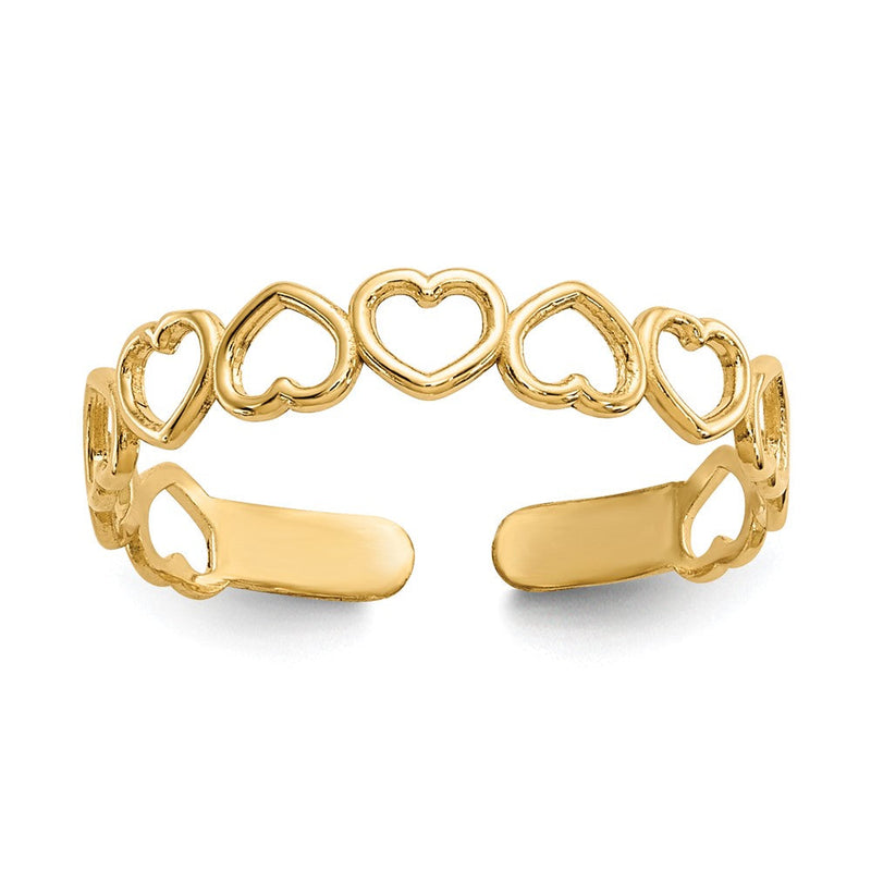 10K Gelbgold Offen Herzen Zehenring