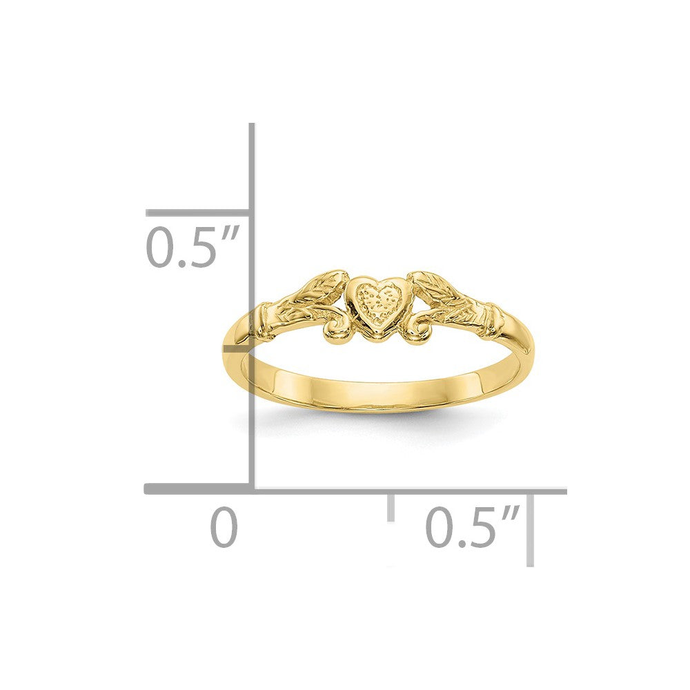 10K Gelbgold Herz Baby Ring