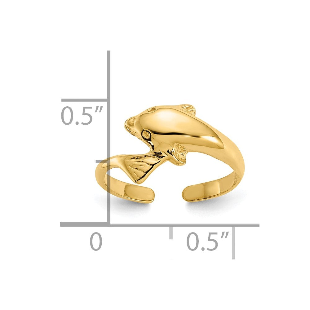 10K Gelbgold 10K Delfin Zehenring