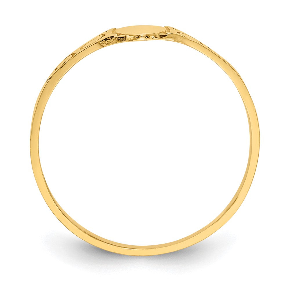 10K Gelbgold Poliert Oval Kind Siegel Ring