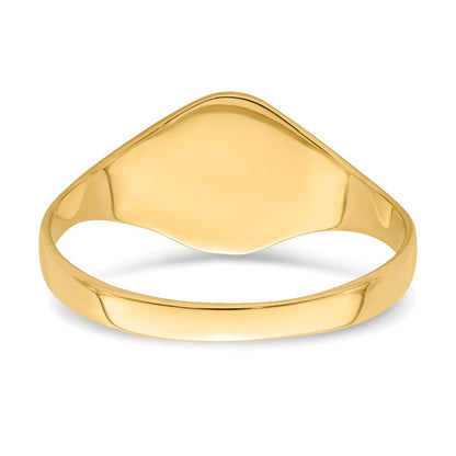 10K Gelbgold Hoch Poliert Oval Baby Siegel Ring