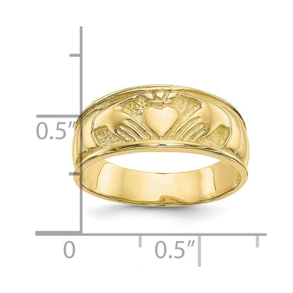 10K Gelbgold Damen Claddagh Ring