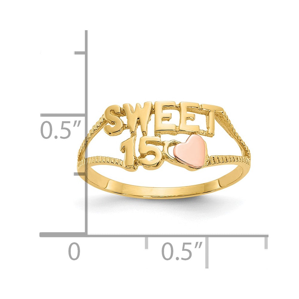 10K Bicolor 10K Süß 15 Herz Ring