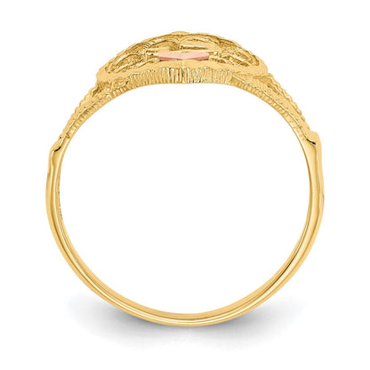10K Bicolor 10K Diamantiert 15 Herz Ring