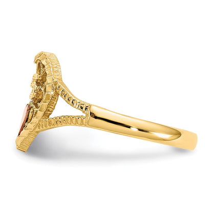 10K Bicolor 10K Diamantiert 15 Herz Ring