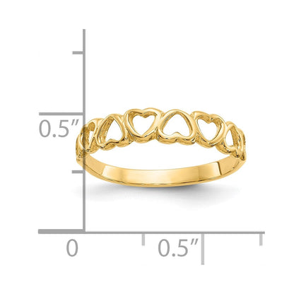 10K Gelbgold 10K Poliert Herzen Ring