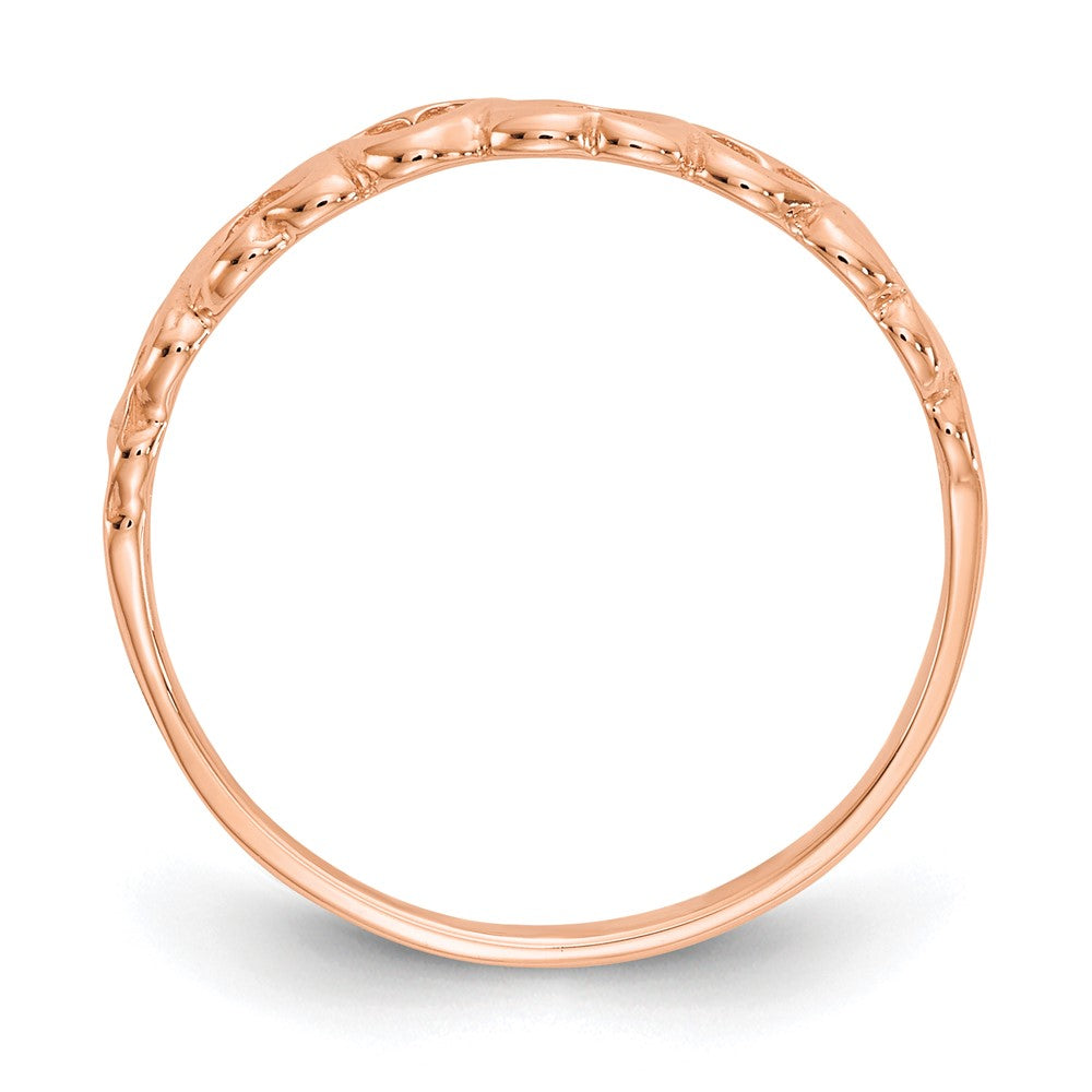 10K Roségold 10K Poliert Herzen Ring