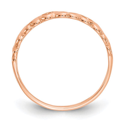 10K Roségold 10K Poliert Herzen Ring
