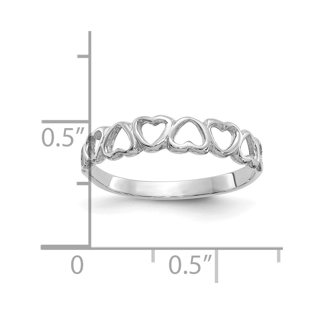 10K Weißgold 10K Poliert Herzen Ring