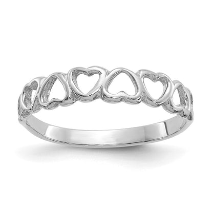 10K Weißgold 10K Poliert Herzen Ring