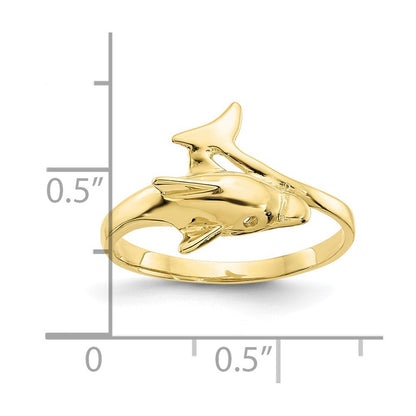 10K Gelbgold Delfin Ring