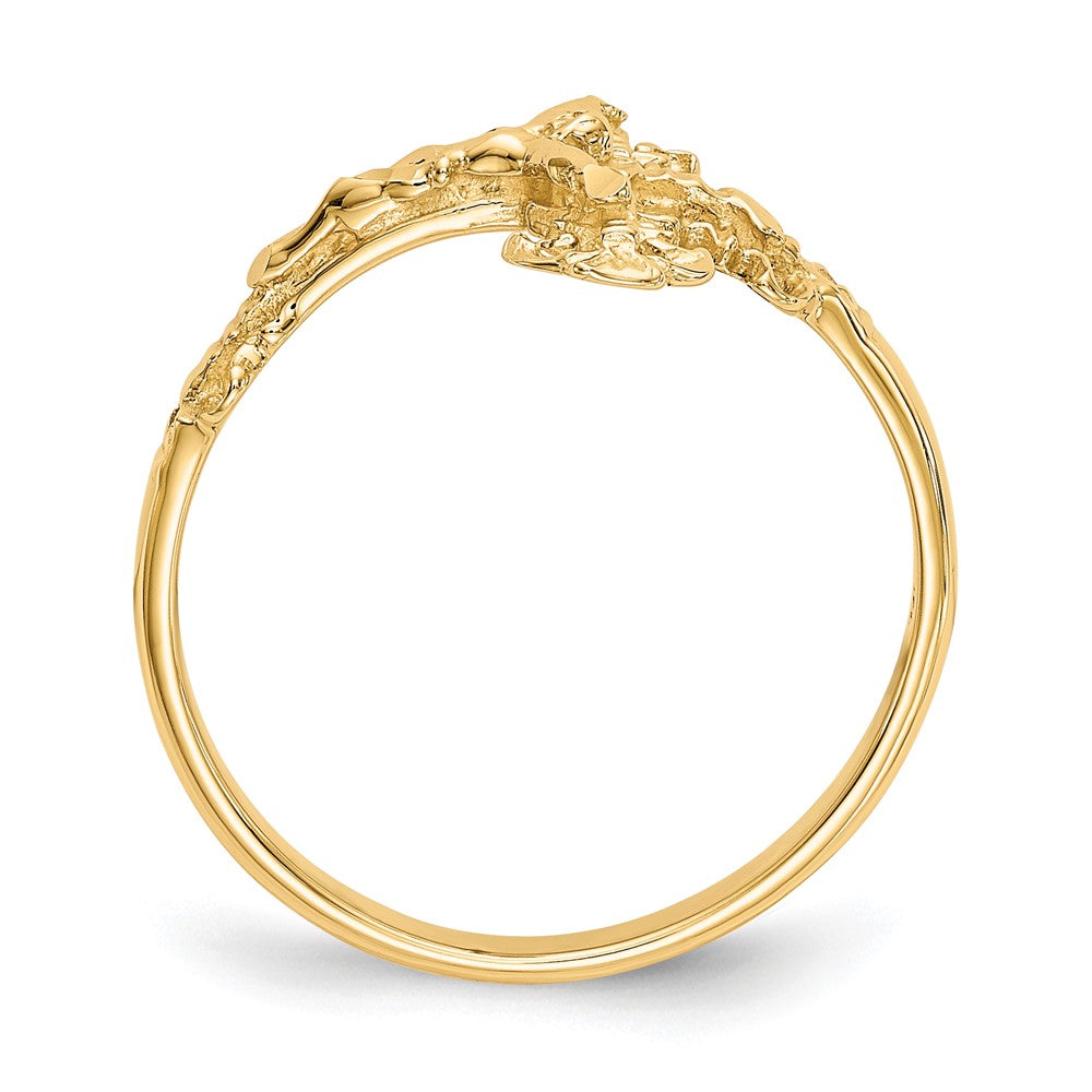 10K Gelbgold 10K Diamantiert Kruzifix Ring