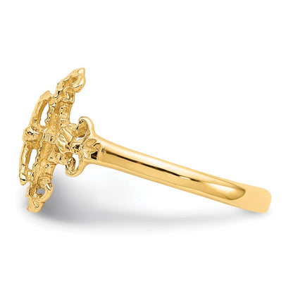 10K Gelbgold 10K Diamantiert Kruzifix Ring