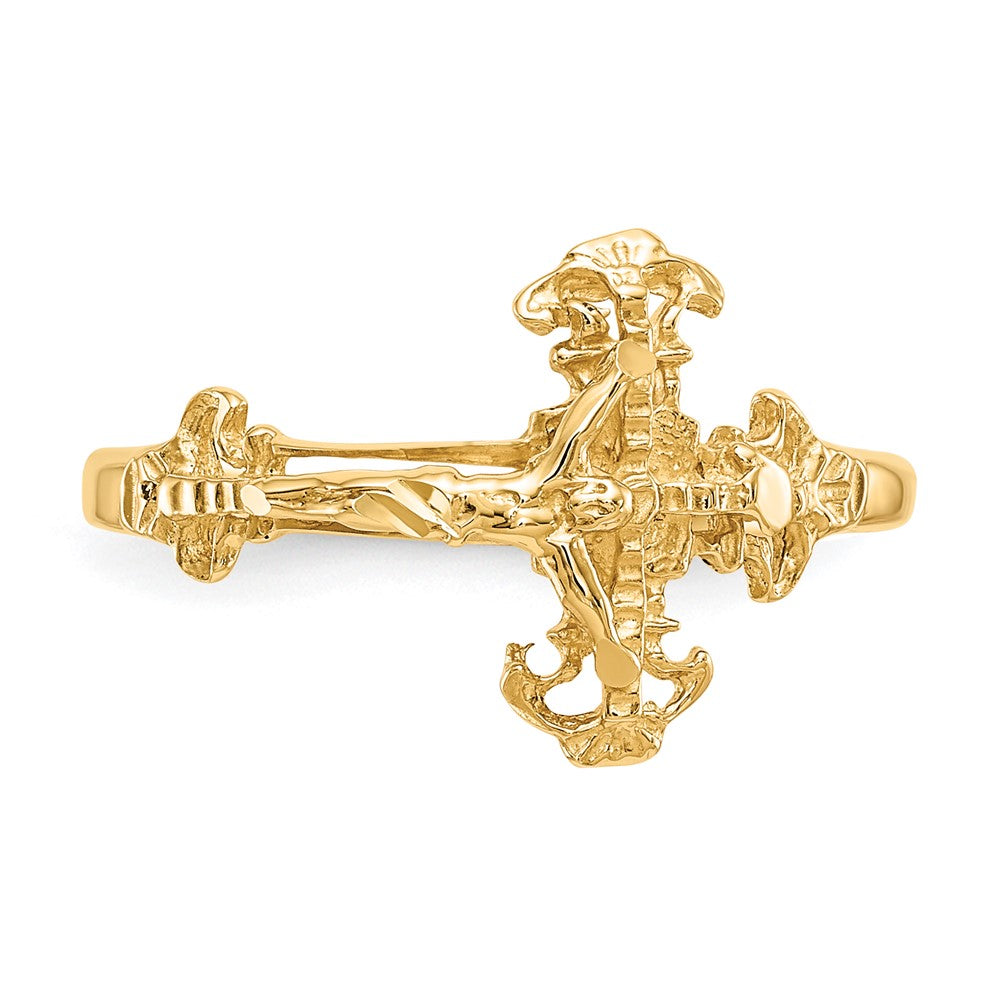 10K Gelbgold 10K Diamantiert Kruzifix Ring