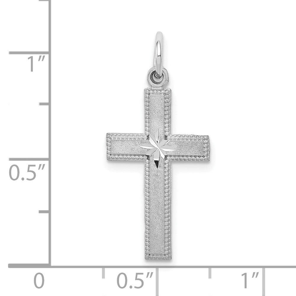 10K Weißgold Diamantiert Kreuz Anhänger