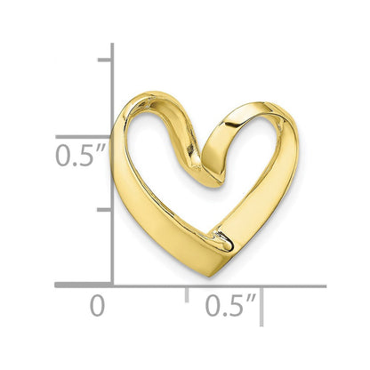 10K Gelbgold 10K Poliert Herz Kette Anhänger