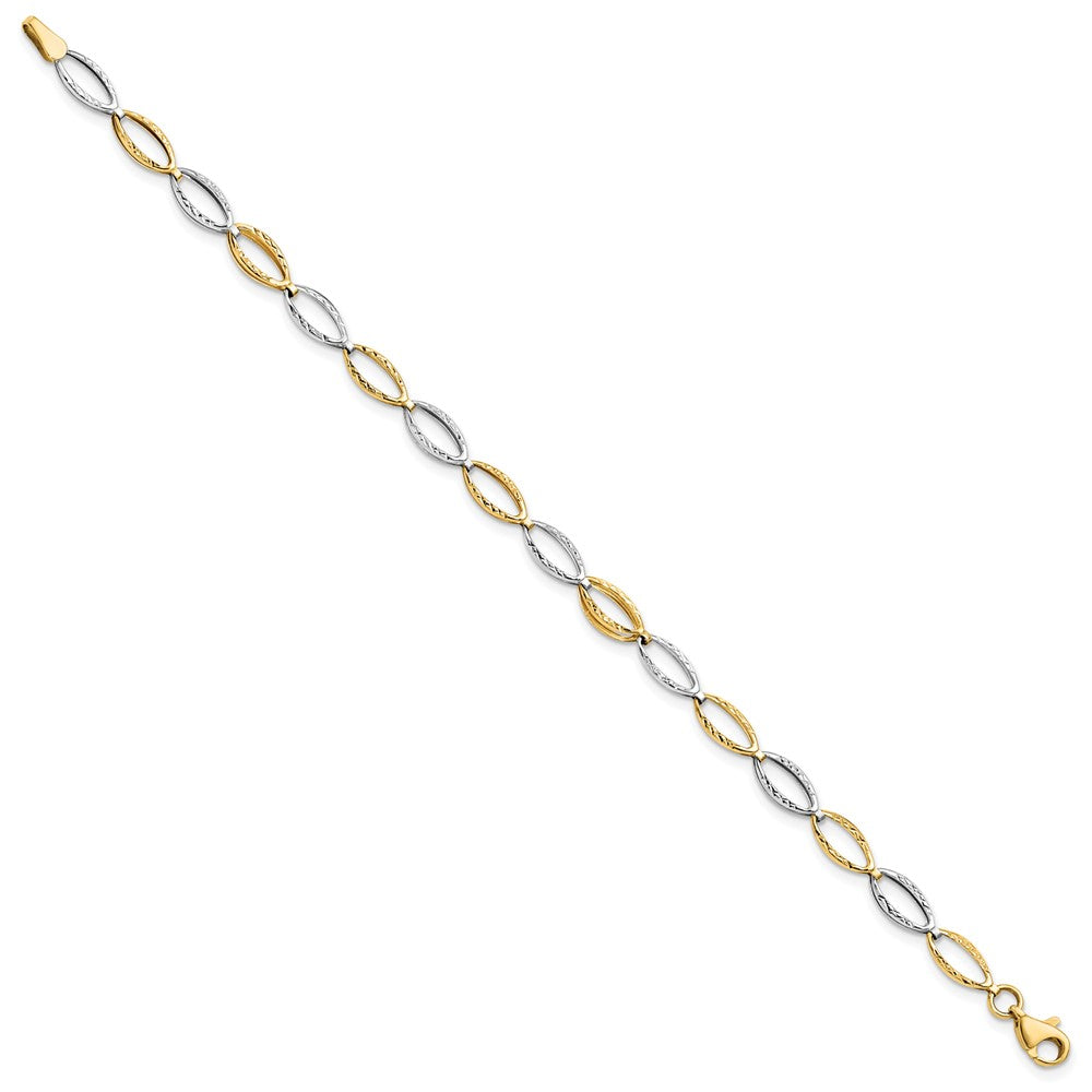 10K Bicolor Diamantiert Armband