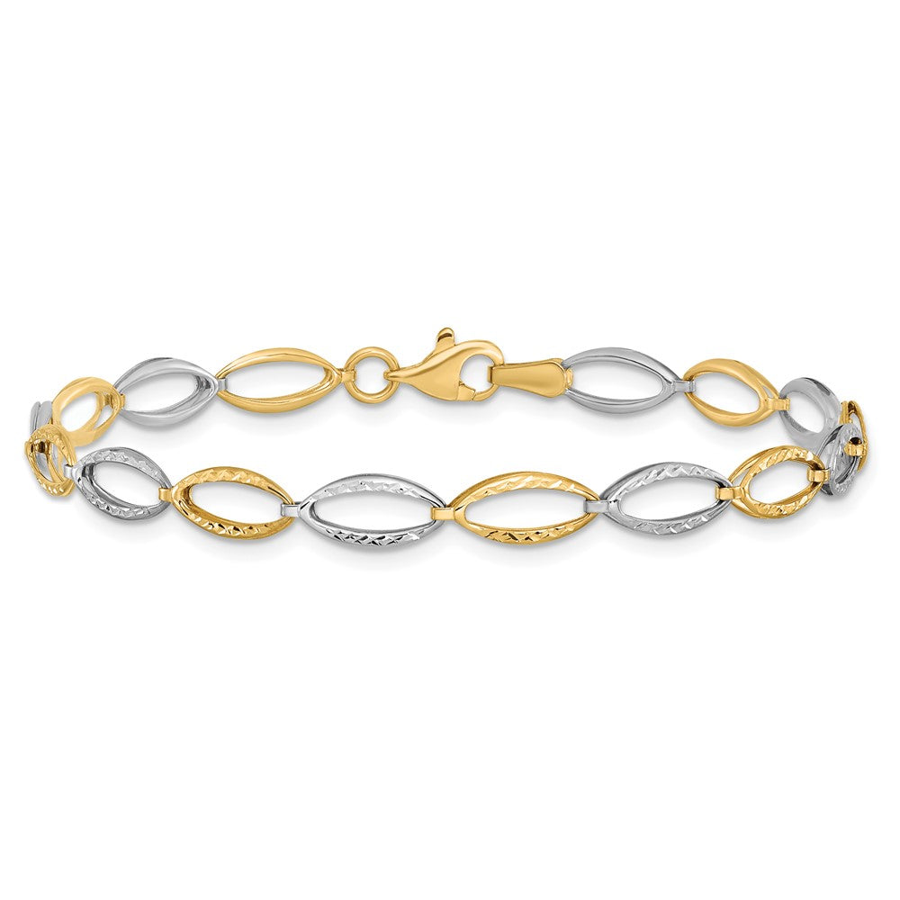 10K Bicolor Diamantiert Armband