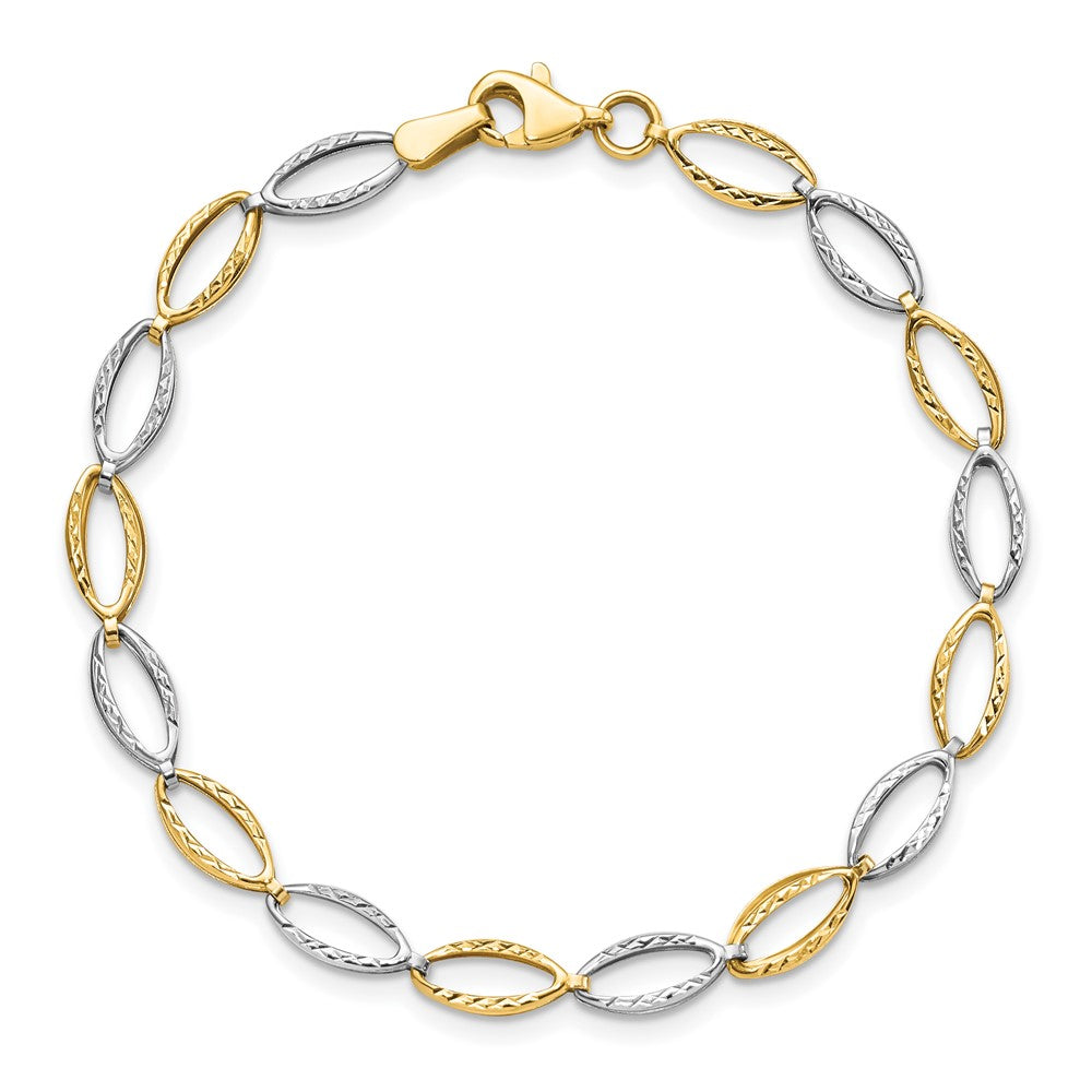 10K Bicolor Diamantiert Armband