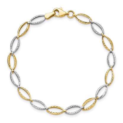 10K Bicolor Diamantiert Armband