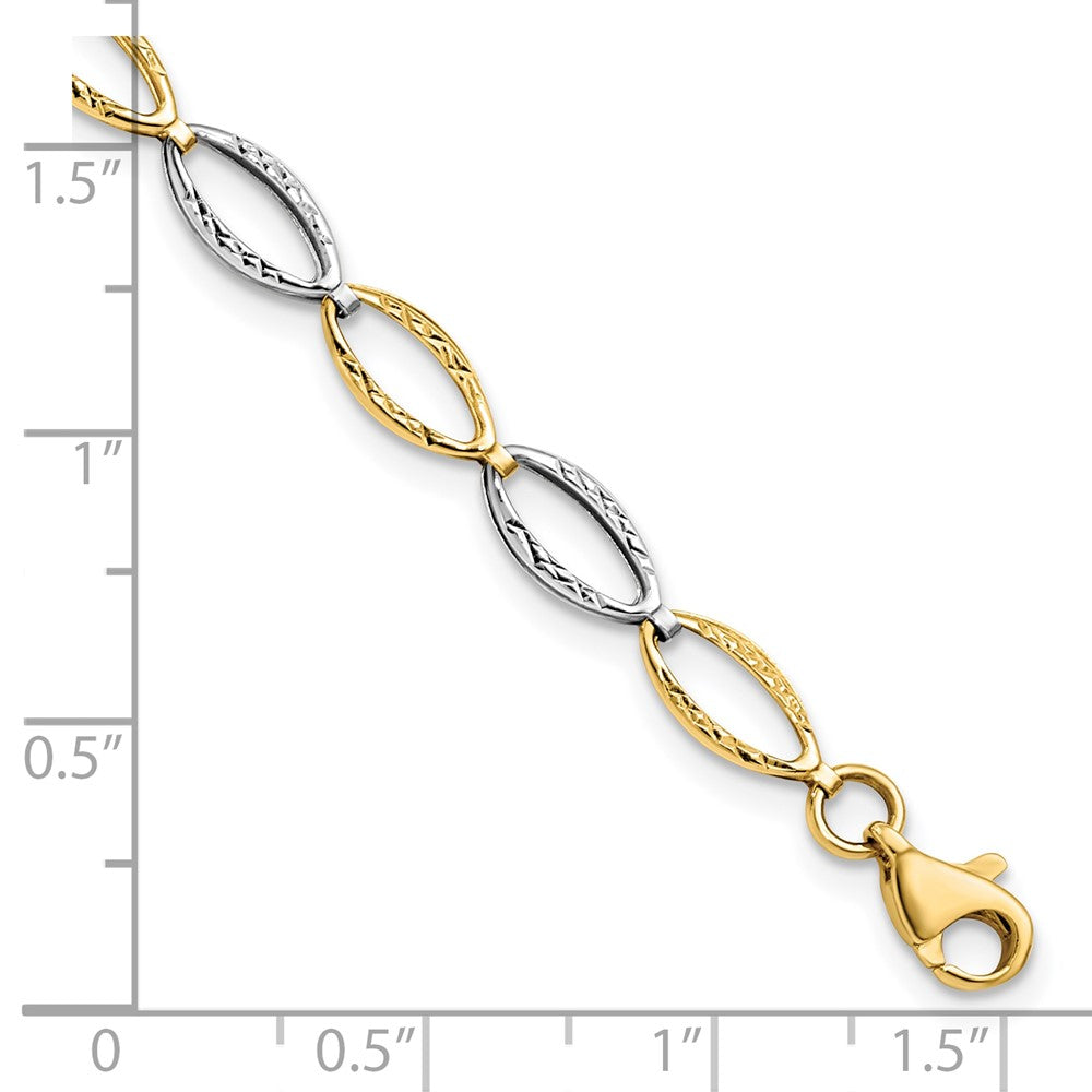 10K Bicolor Diamantiert Armband