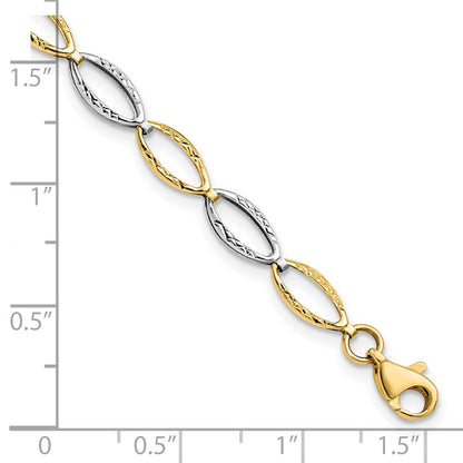 10K Bicolor Diamantiert Armband