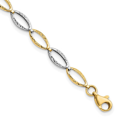 10K Bicolor Diamantiert Armband