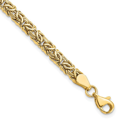 10K Gelbgold Poliert Byzantiner Gliederarmband