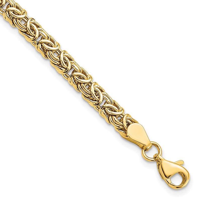 10K Gelbgold Poliert Byzantiner Gliederarmband