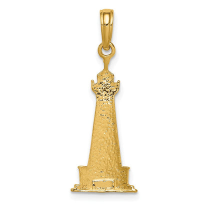 10K Gelb mit Rhodium 10K und Rhodium Cape Hatteras Leuchtturm Anhänger