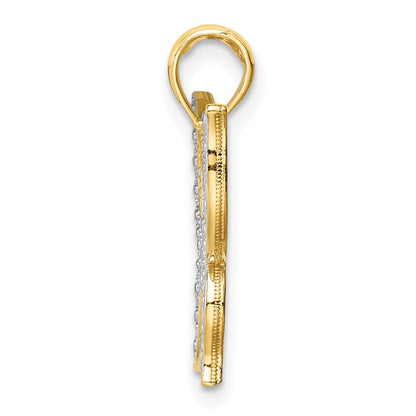 10K Gelb mit Rhodium 10K mit Rhodium Schmetterling Charm