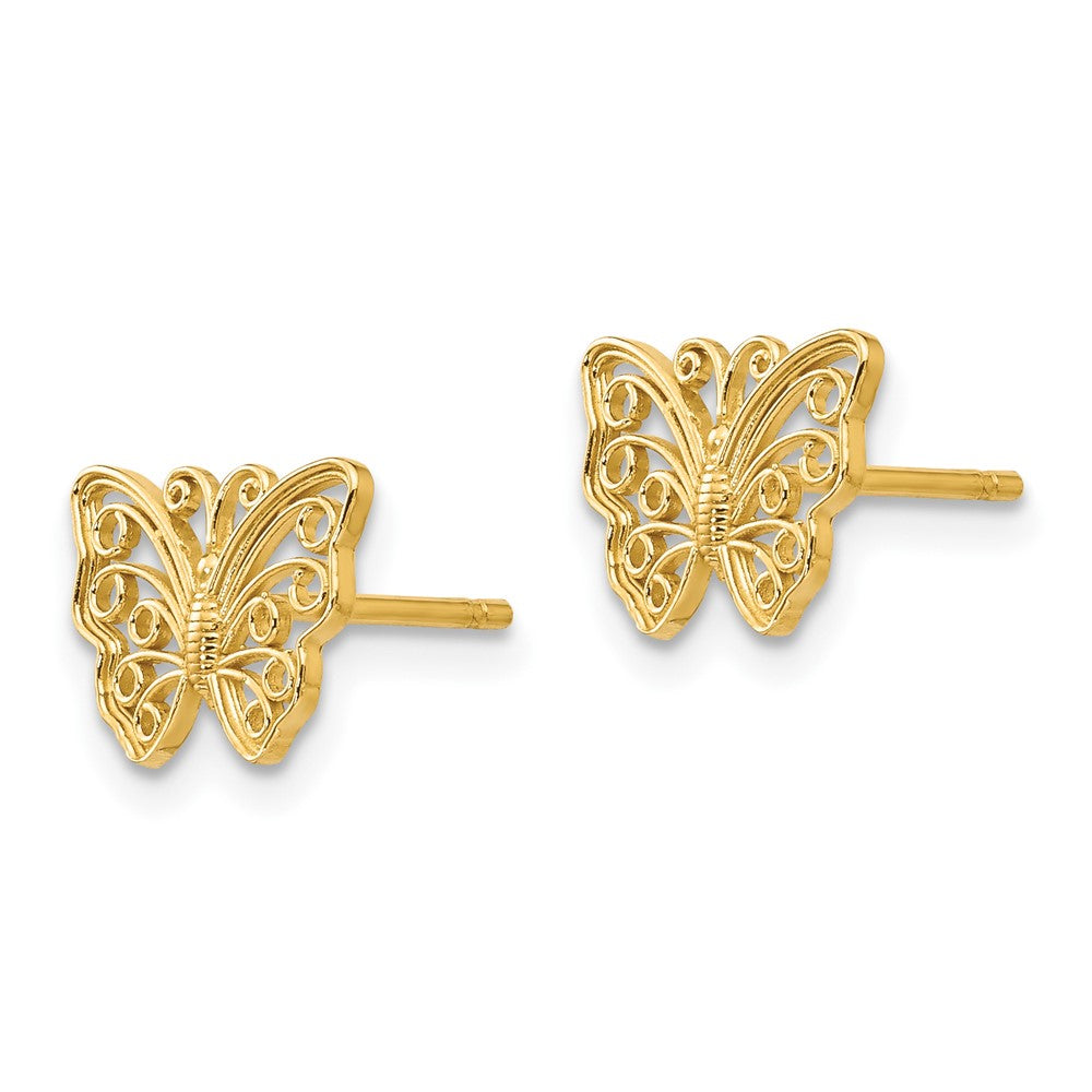 10K Gelbgold 10K Schmetterling Ohrstecker