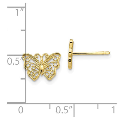 10K Gelbgold 10K Schmetterling Ohrstecker
