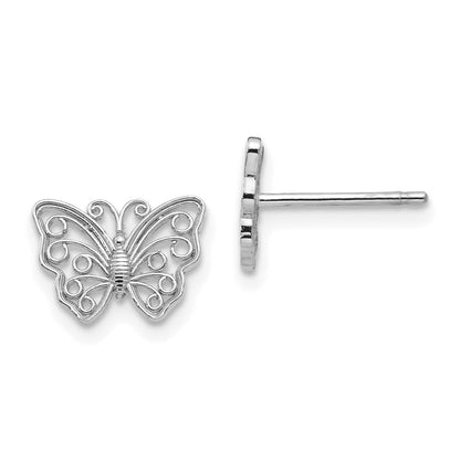 10K Weißgold 10K Schmetterling Ohrstecker